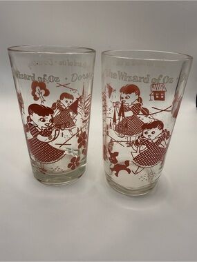 Vintage Wizard of Oz Dorothy Glass Tumbler - Pink (Set of 2)